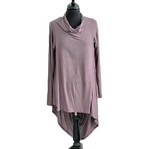 Marcella Small Anthracite Iris Tunic Top Long Sleeve Asymmetrical Edgy Flowy NEW